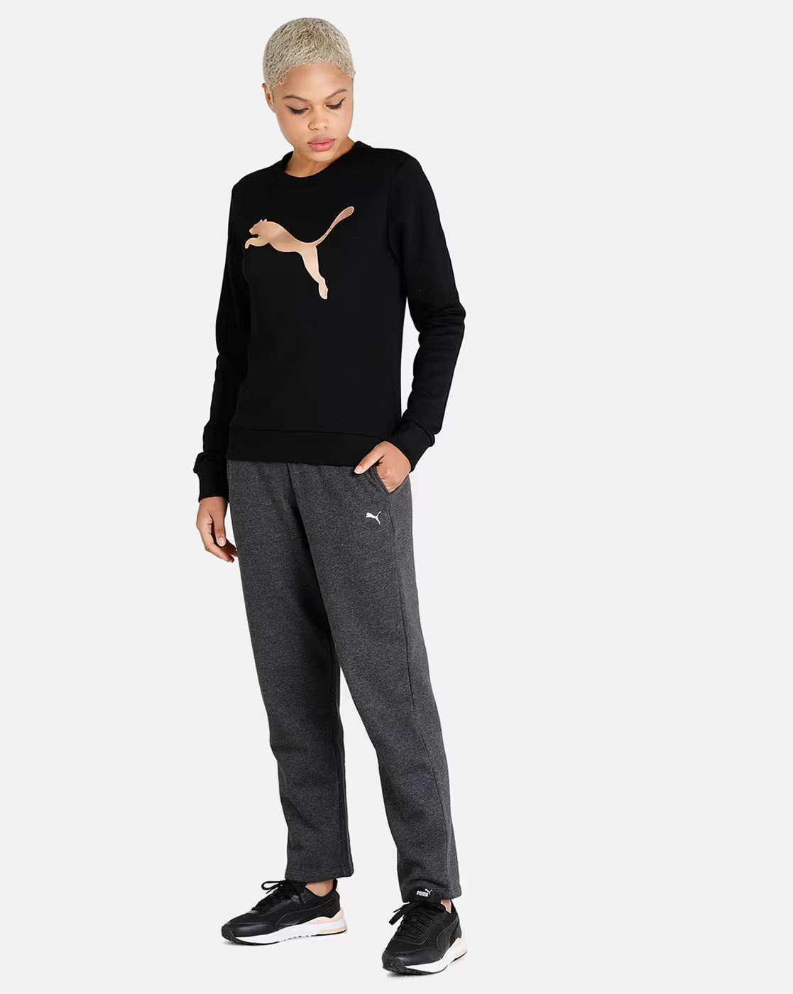 Puma Graphic Crew Sweat Black