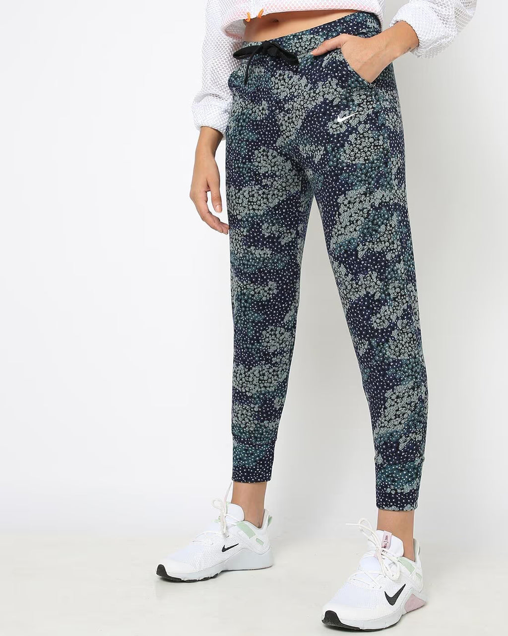 Nike Women's Dri-FIT French Terry All-Over Print 7/8 Pants