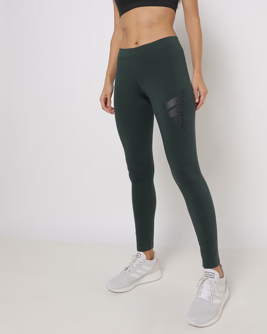 Adidas Women's Tight Fit Logo Print Gym Sports Trackpant