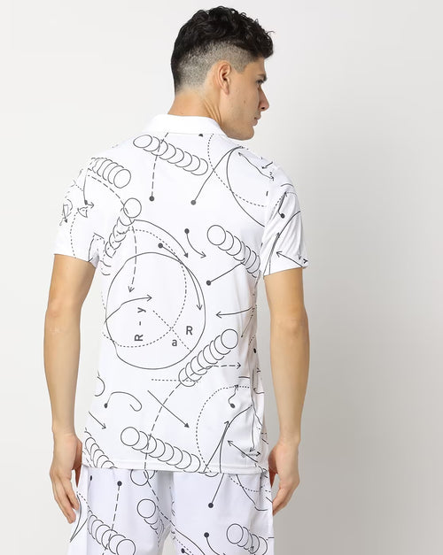 Adidas Men's Polo Neck Short-Sleeves Printed T-Shirt