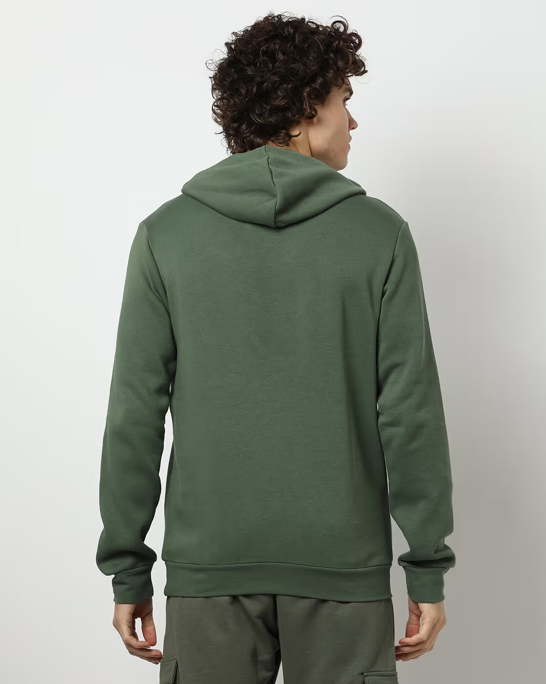 Adidas Men Hooded Full Sleeves Pullover Logo Print Sweatshirt