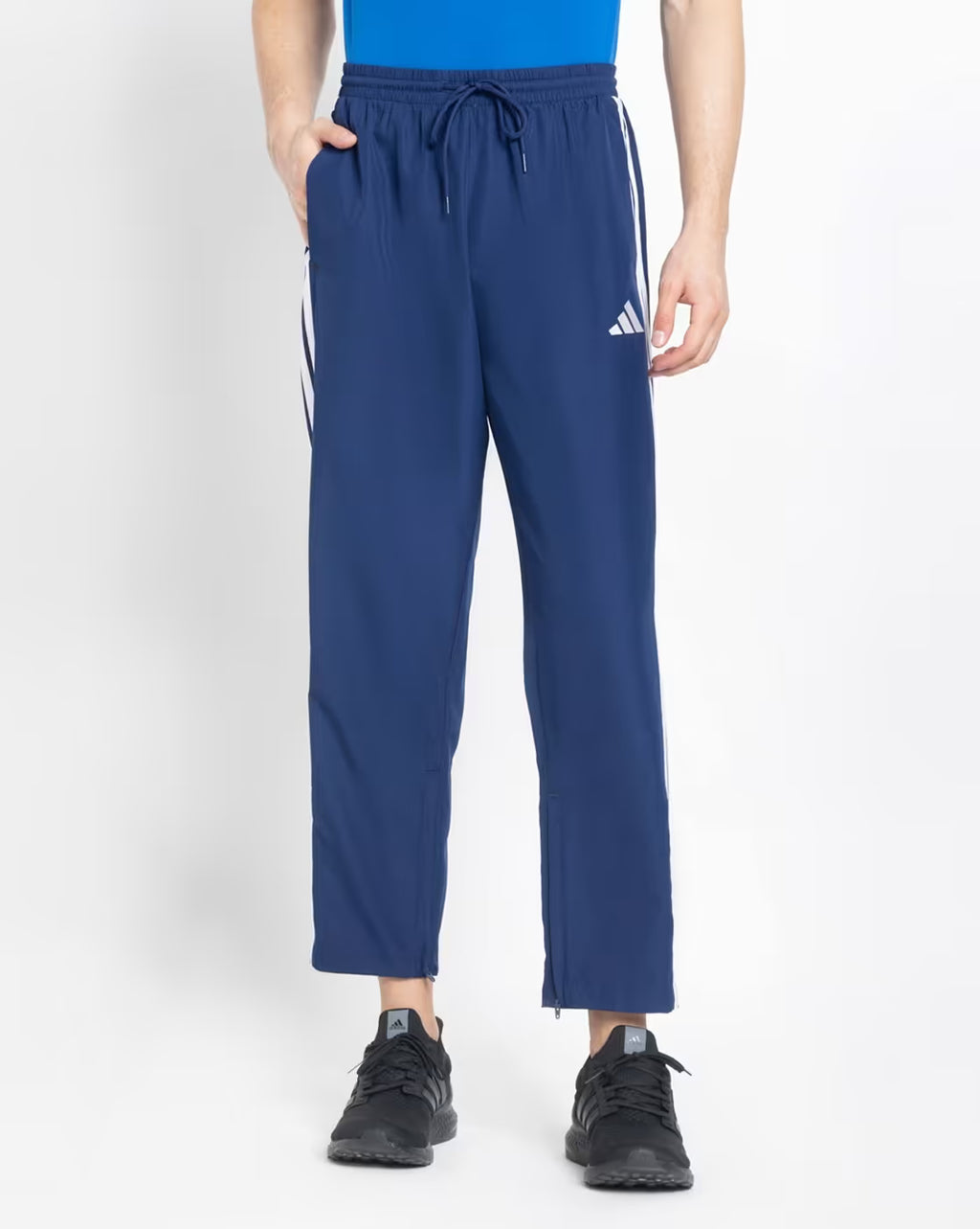 Adidas Cotton and Recycled Polyester Striped Trackpants for Men