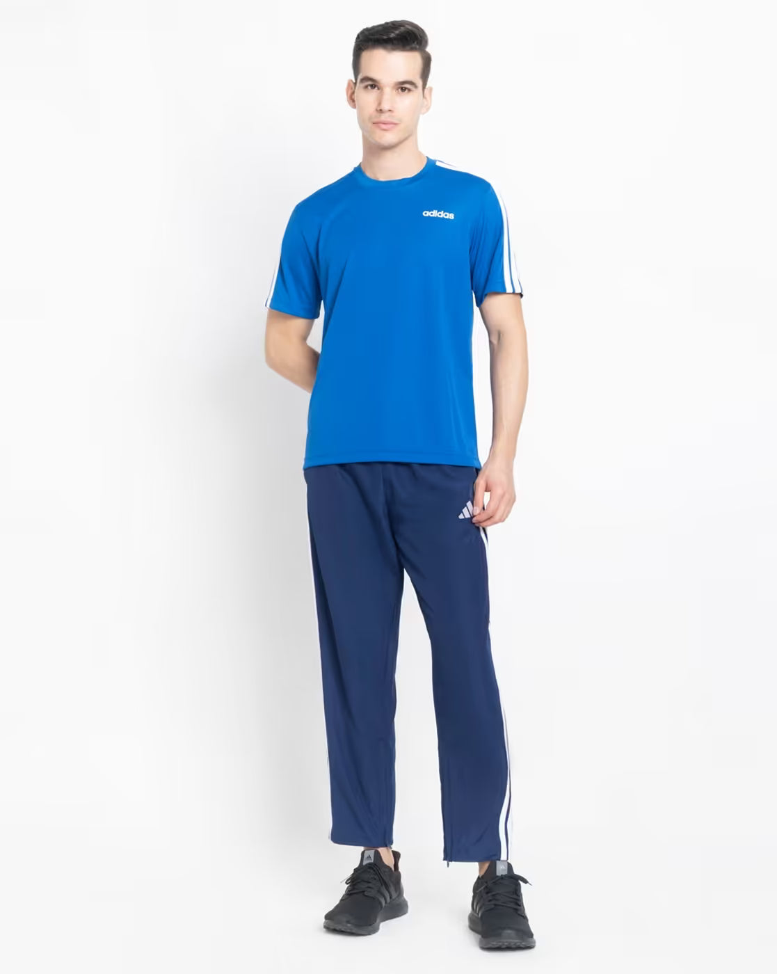 Adidas Cotton and Recycled Polyester Striped Trackpants for Men