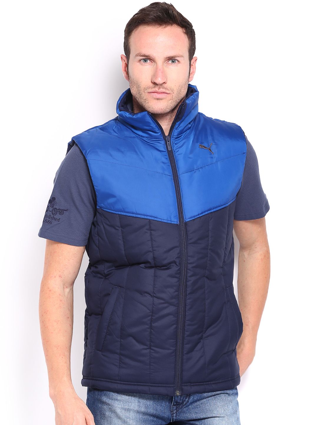 Puma ESS Padded Vest Peacoat-Limoge