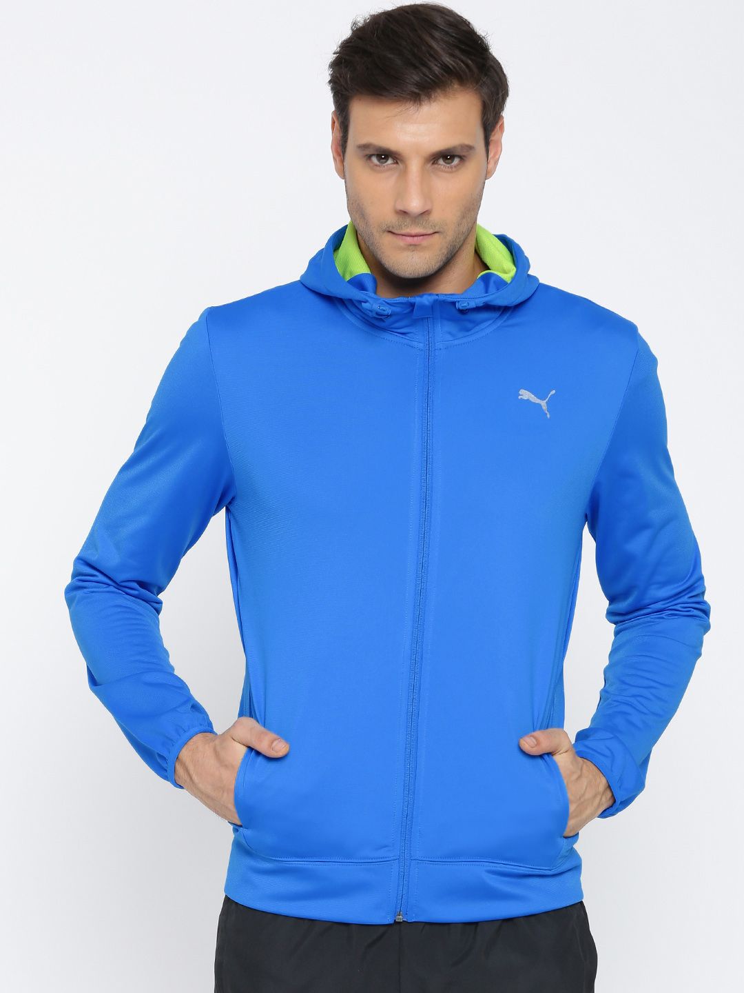 Puma Men's Knitted Hooded Jacket in Electric Blue