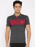 Puma Men's Colorblock Polo Dark Gray Heat
