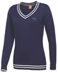 Puma Women's V Neck Sweater in Medieval Blue
