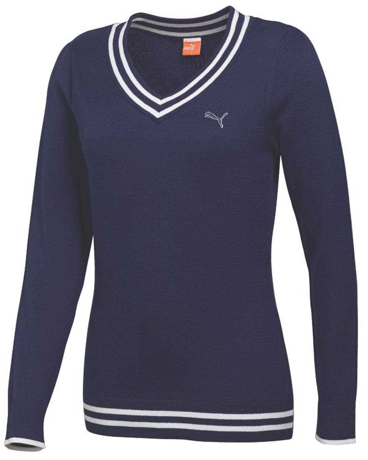 Puma Women's V Neck Sweater in Medieval Blue