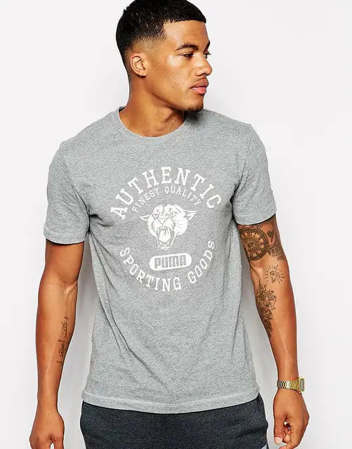 Puma Men's FUN Athletic Tee Dark Gray Heather