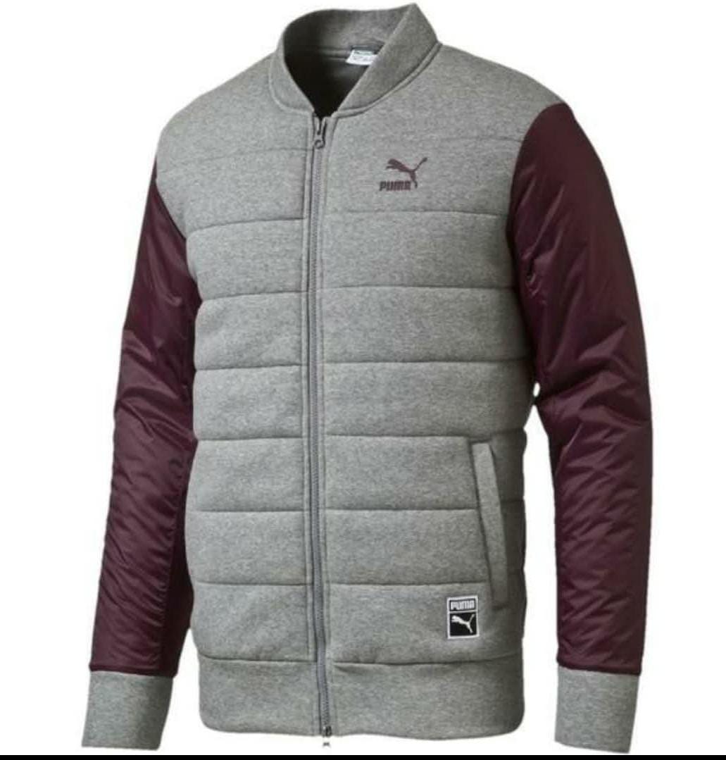 Puma Men's Midlayer Fleece Sweatshirt in Medium Gray Heather