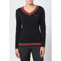 Puma Women's V-Neck Sweater Black-Cayenne