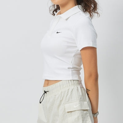 Nike Women's Sportswear Essential Short-Sleeve Cropped Polo Top