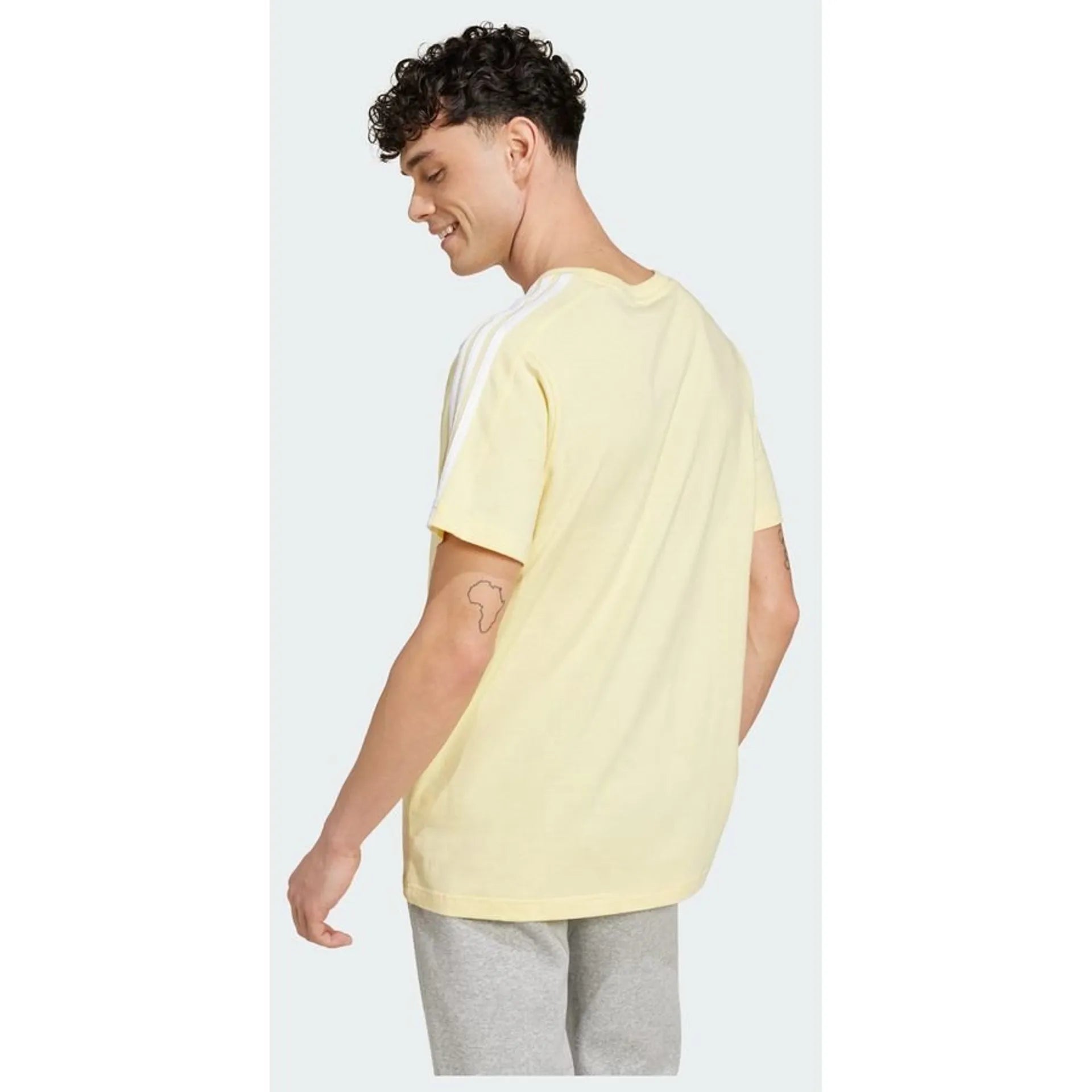 Adidas Men Crew Neck Short Sleeve Striped T Shirt