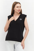 Puma Women's Solid Sleeveless Sweater Black