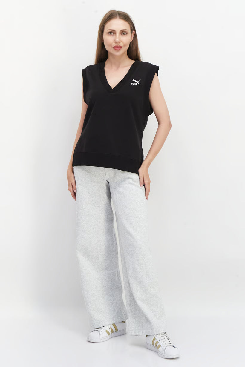 Puma Women's Solid Sleeveless Sweater Black