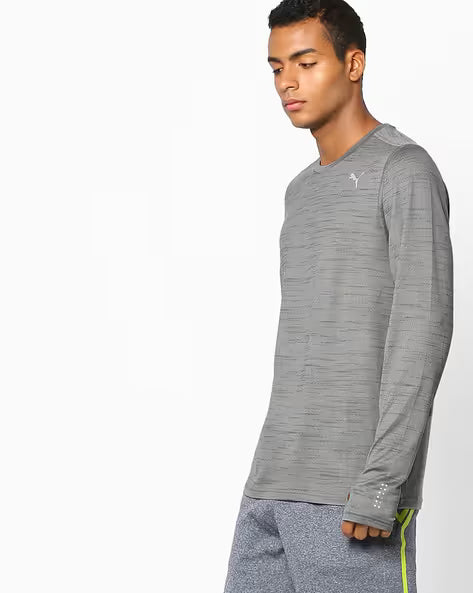 Puma Rebel-Run Long Sleeve Tee Medium Gray