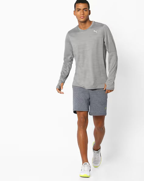Puma Rebel-Run Long Sleeve Tee Medium Gray