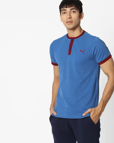 Puma India Henley Polo TRUE BLUE Heather