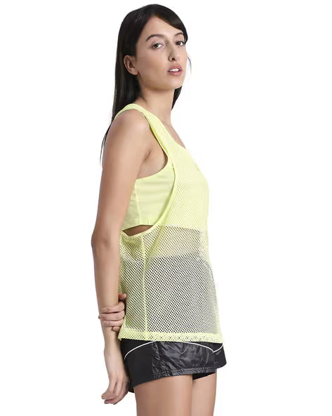 Puma Mesh It Up Layer Tank Soft Fluo Yellow
