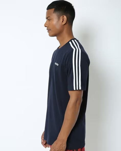 Adidas Striped T-Shirt Blue