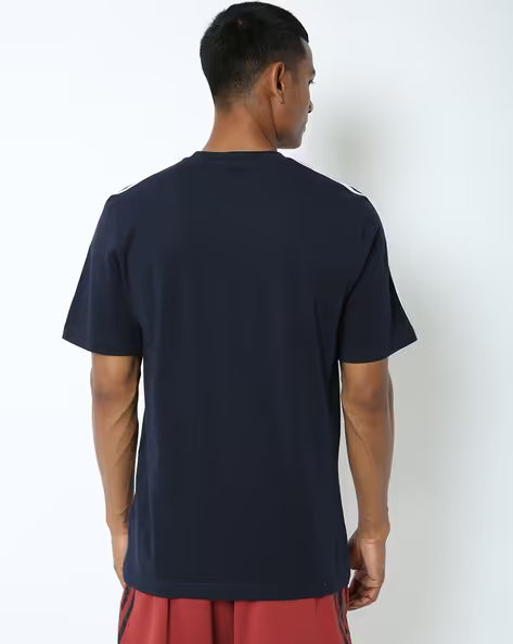 Adidas Striped T-Shirt Blue