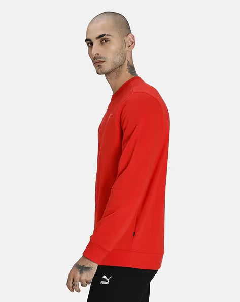 Puma Essentials Crewneck Fleece Sweatshirt Red