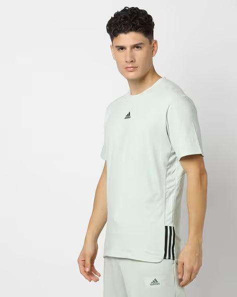Adidas Men's Short Sleeve Crew Neck Logo Print T-Shirt