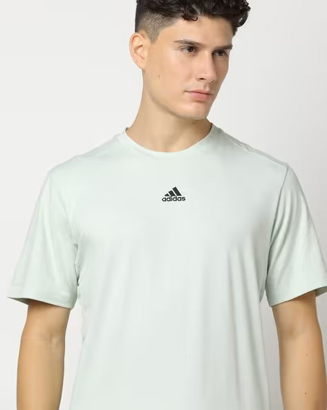 Adidas Men's Short Sleeve Crew Neck Logo Print T-Shirt