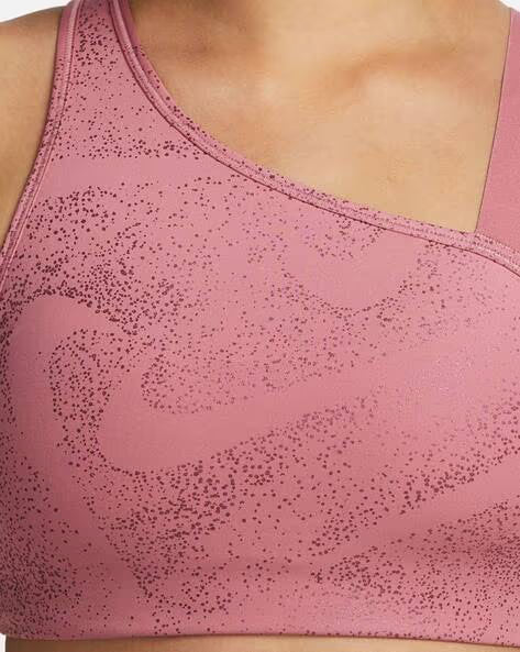 Nike Dri-FIT Swoosh Asymmetrical All-Over Print Bra