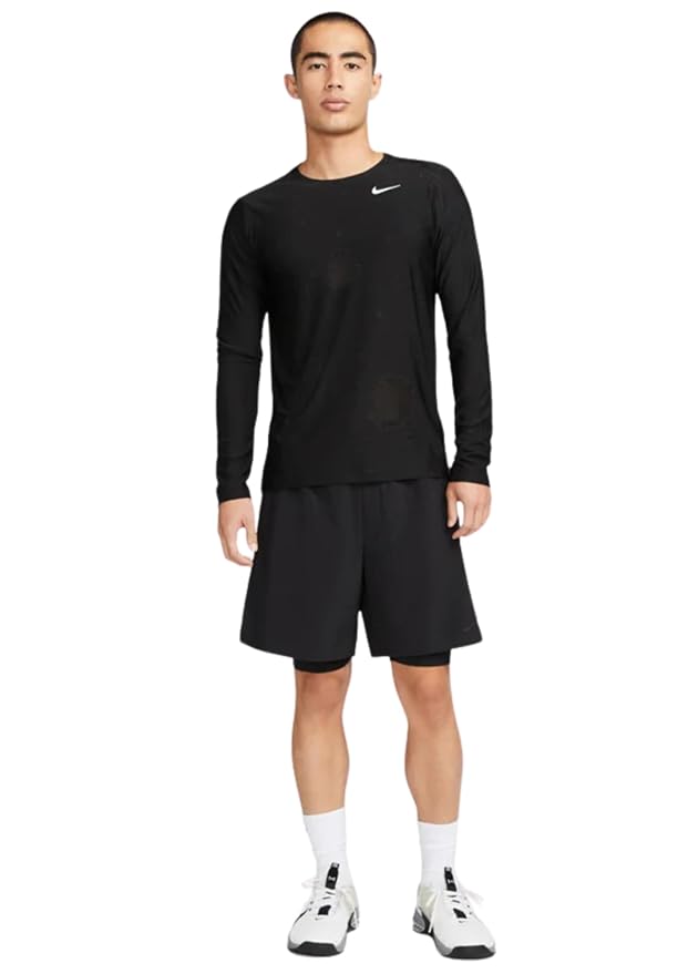 Nike Men's Dri-FIT Garment-Dyed All-Over Print Long-Sleeve Shirt