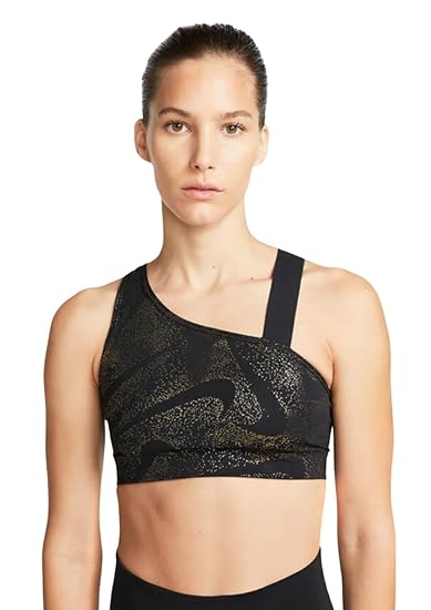Nike Dri-FIT Swoosh Asymmetrical All-Over Print Bra
