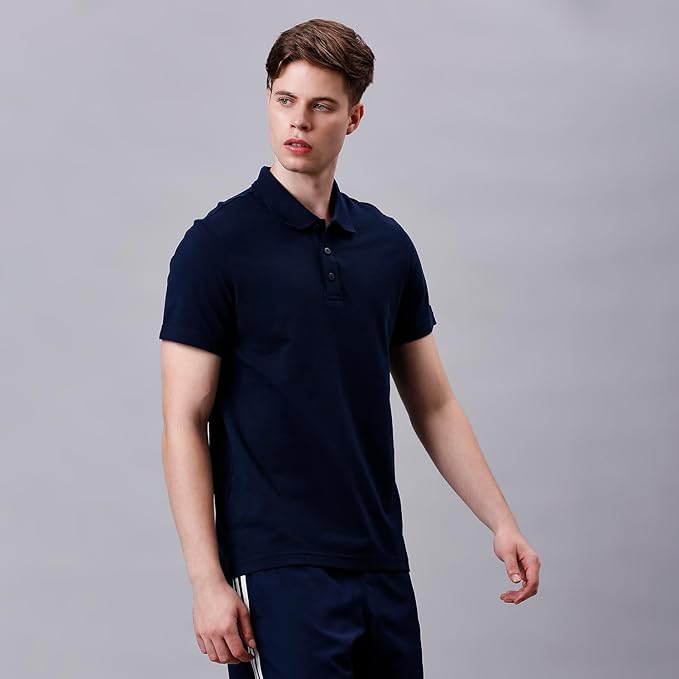 Adidas Solid Plain T-Shirt Blue