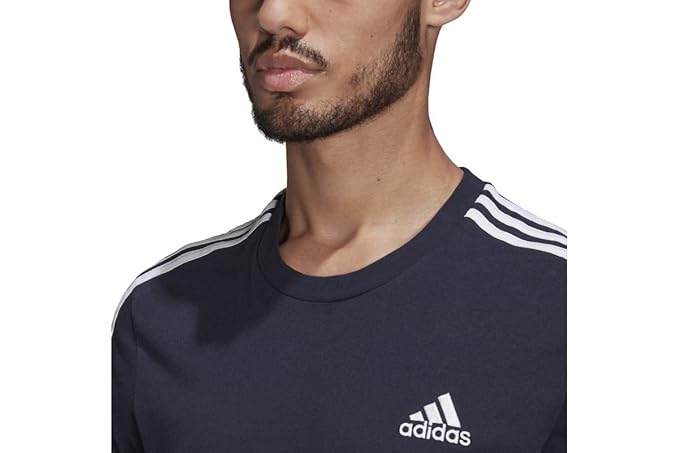 Adidas Men Crew Neck Short Sleeve Striped T-Shirt