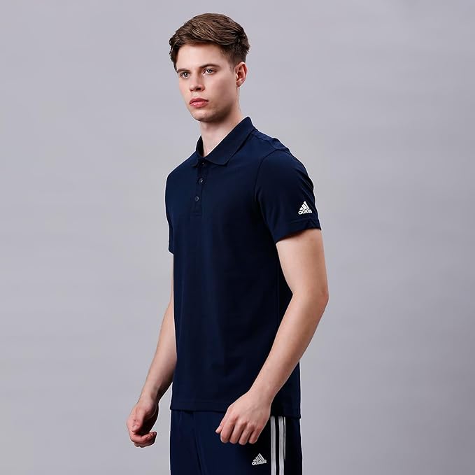 Adidas Solid Plain T-Shirt Blue