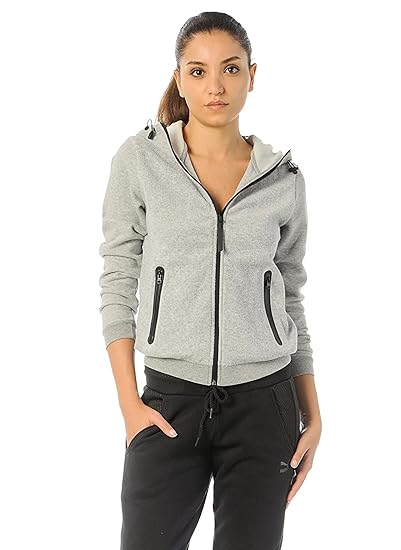 Puma Women's Fabric Mix Zip Athletic Hoody