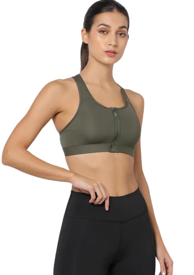 Nike Women's Dri-FIT Swoosh Zip-Front Sports Bra