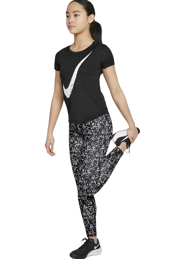 Nike Girls' Dri-FIT One Luxe Icon Clash All-Over Print Leggings