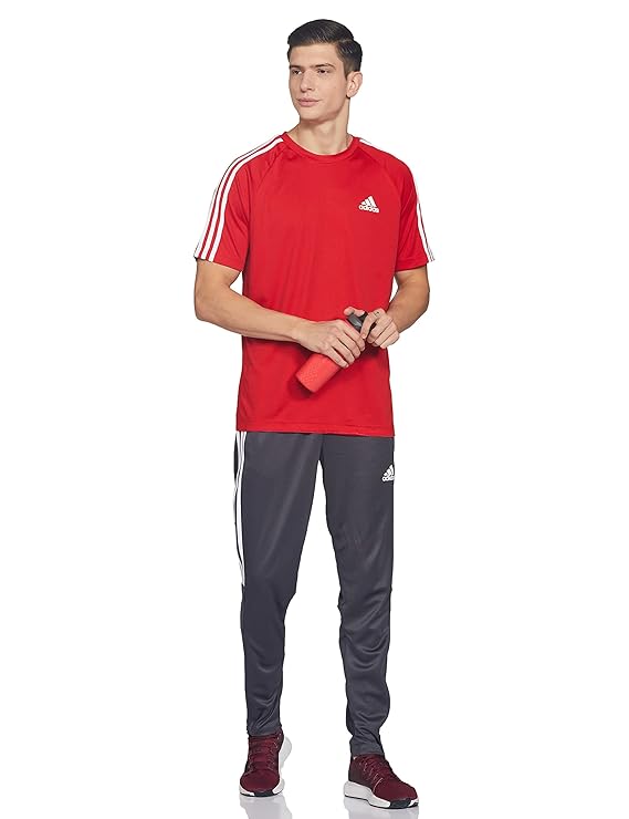 Adidas Striped T-Shirt Red