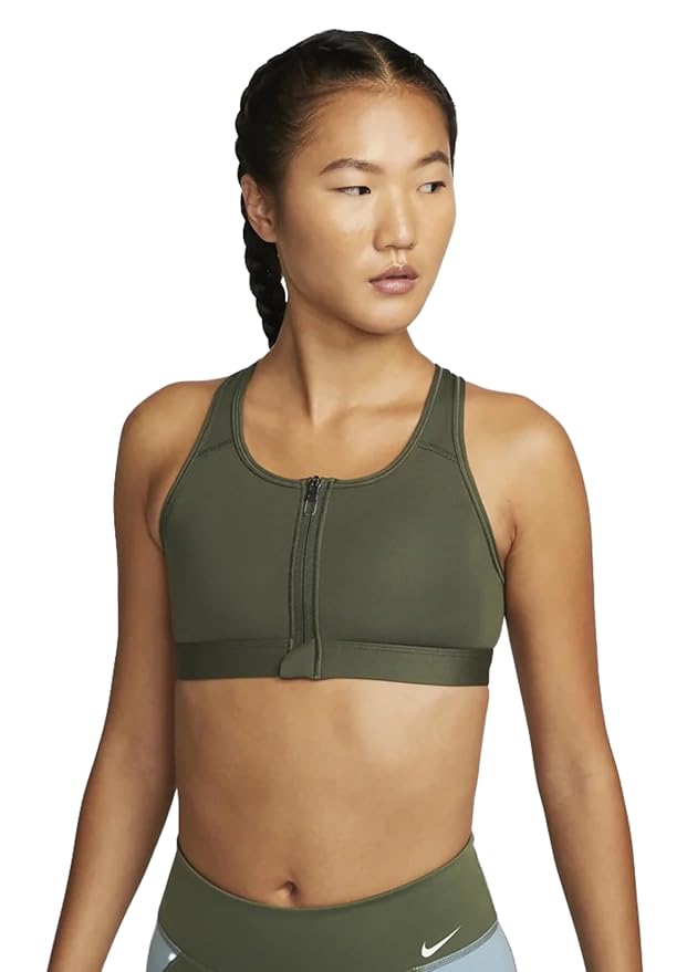 Nike Women's Dri-FIT Swoosh Zip-Front Sports Bra
