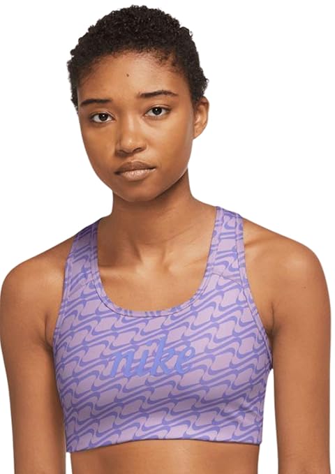 Nike Dri-FIT Swoosh All-Over Print Graphic Sports Bra