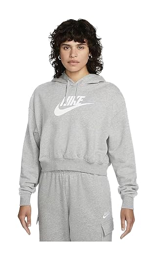 Nike Women's Sportswear Club Fleece Graphic Cropped Hoodie