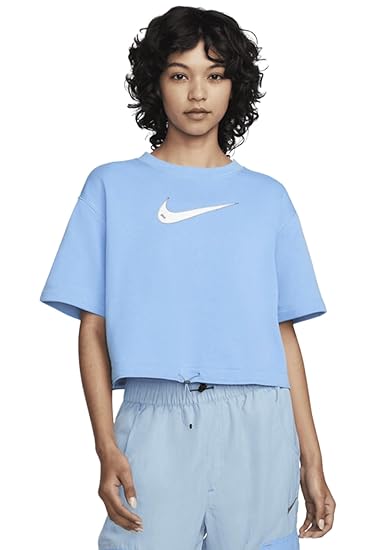 Nike Women's Sportswear Swoosh Fleece Short-Sleeve Crop Top