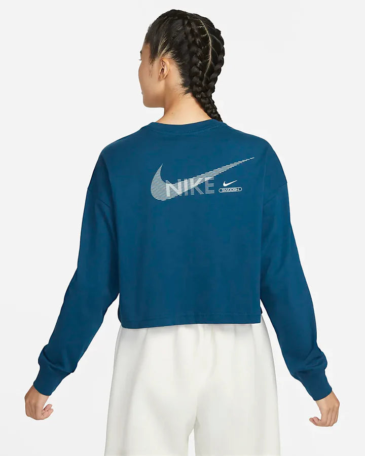 Nike Women's Sportswear Swoosh Graphic Long-Sleeve T-Shirt