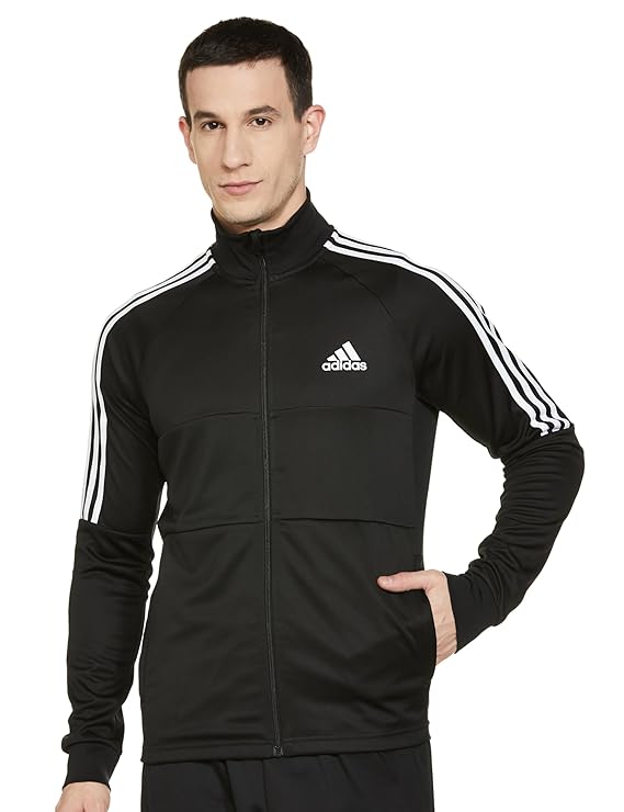 Adidas Men's Full Sleeves Turtle Neck Striped Sweatshirt