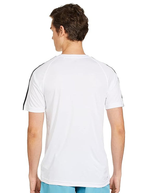 Adidas Striped and Plain T-Shirt White