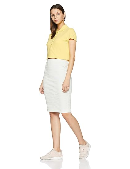 Puma Women's Solid Polo in Lemon Drop
