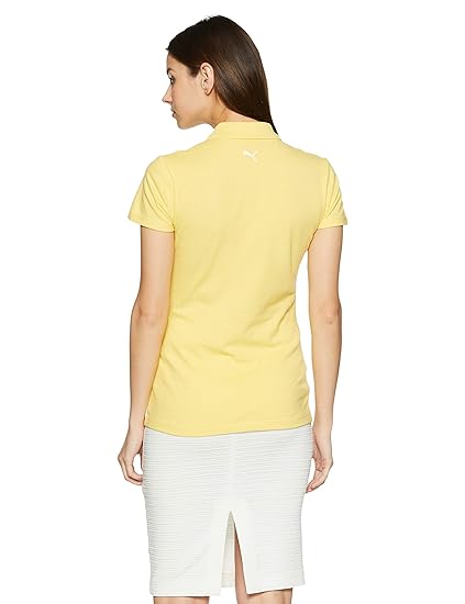 Puma Women's Solid Polo in Lemon Drop