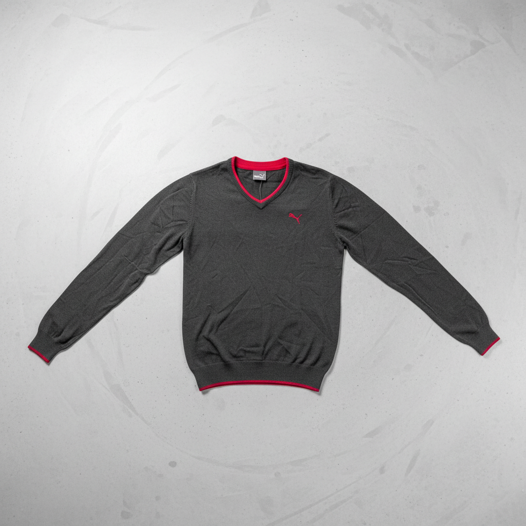Puma Men's Solid Long Sleeve Sweater - Dark Grey