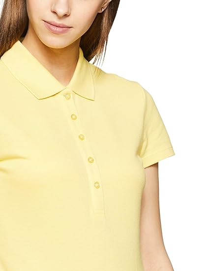 Puma Women's Solid Polo in Lemon Drop