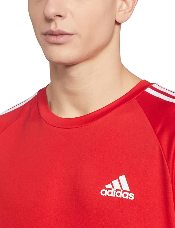 Adidas Striped T-Shirt Red